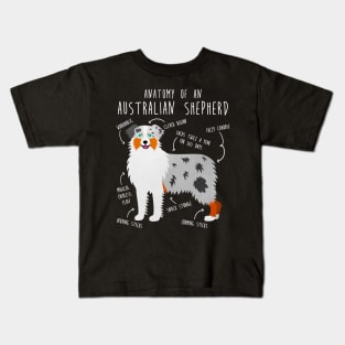Aussie Australian Shepherd Anatomy Kids T-Shirt